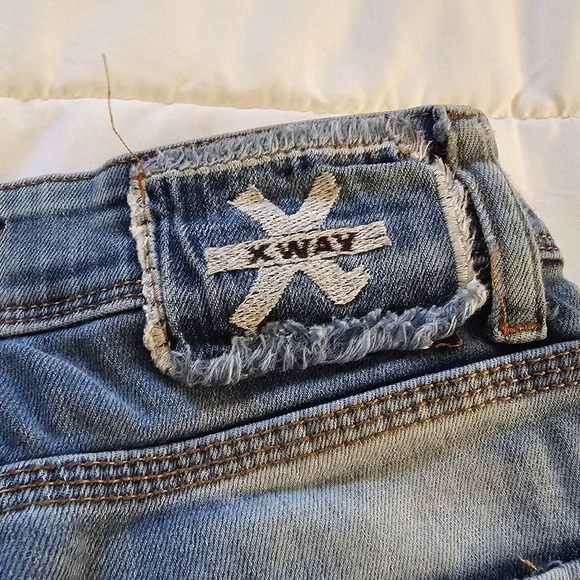 XWAY Jeans Teen 13/14 Skinny Ankle Stitched Distressed Stretch Denim 25x25.5 - Picture 5 of 14